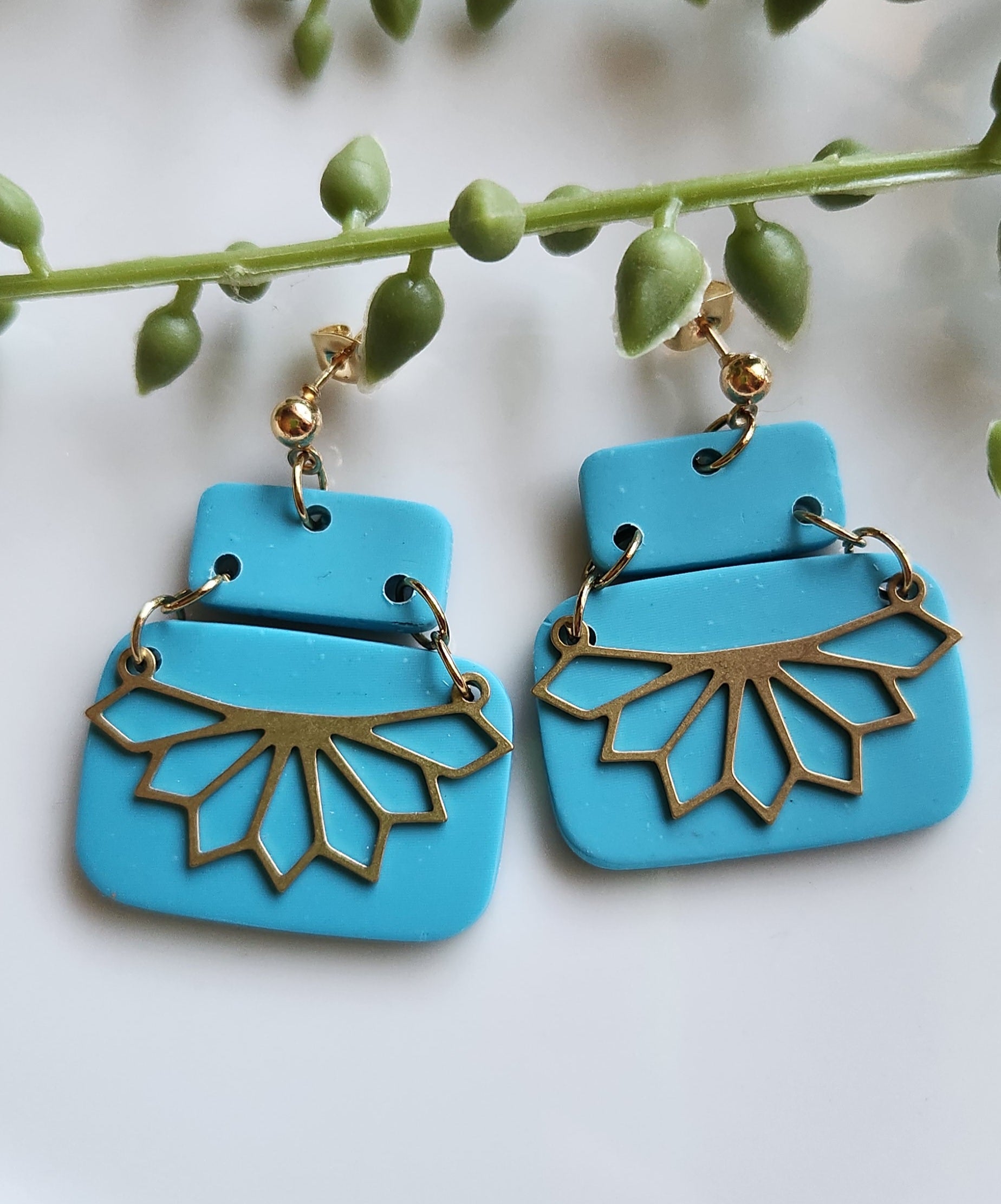 Turquoise clay deals earrings