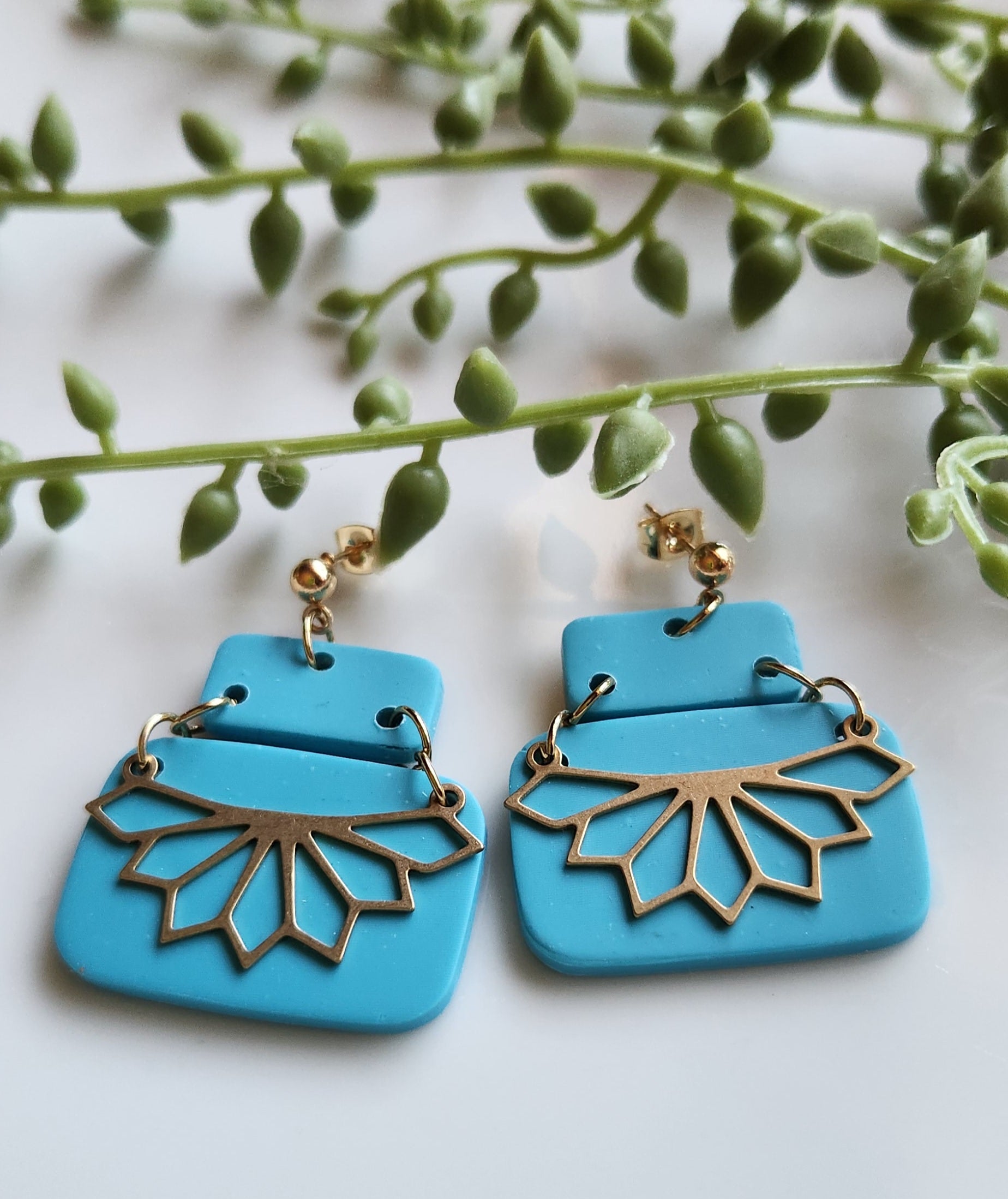 Turquoise clay deals earrings