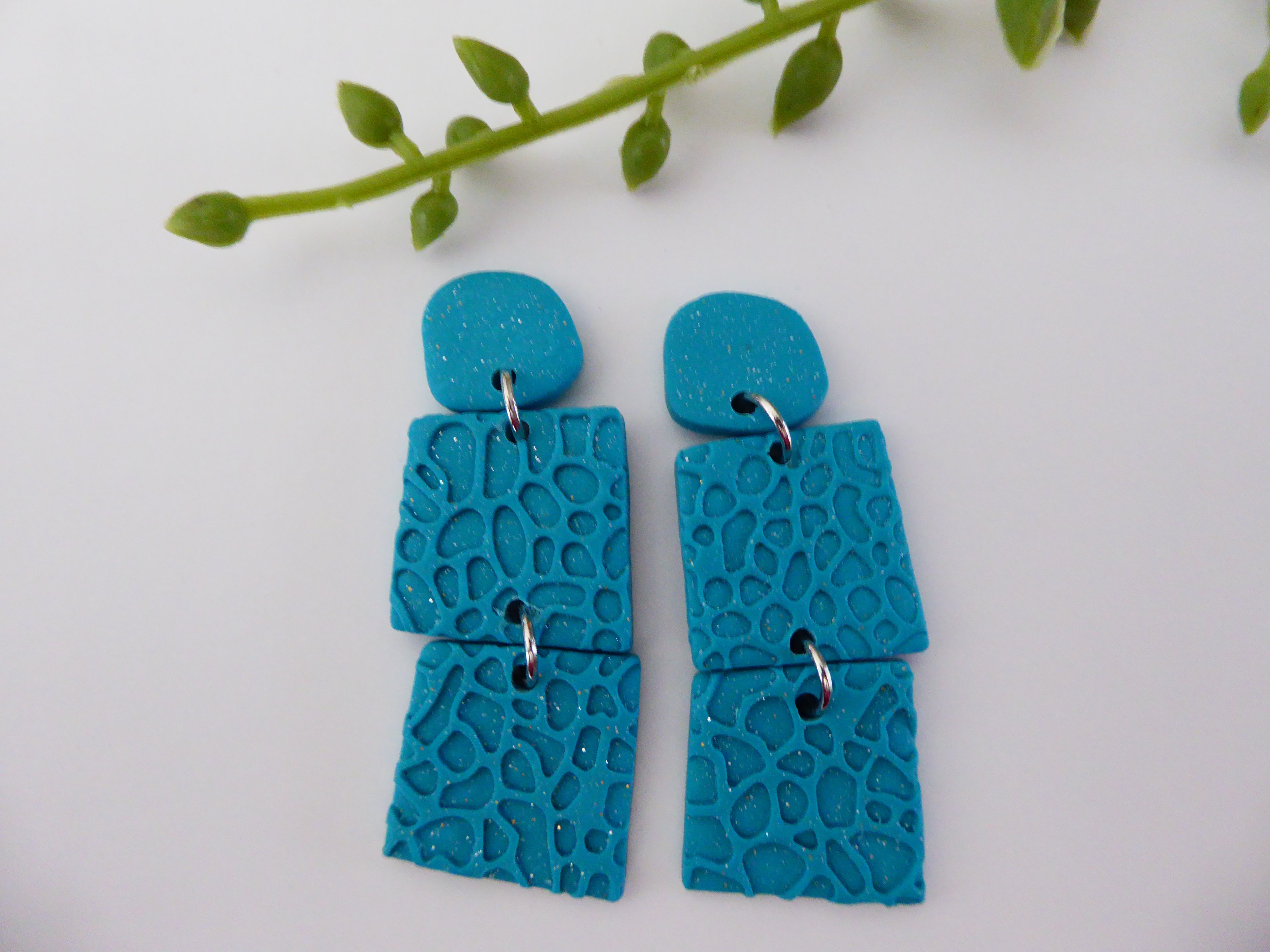 Textured clay outlet earrings